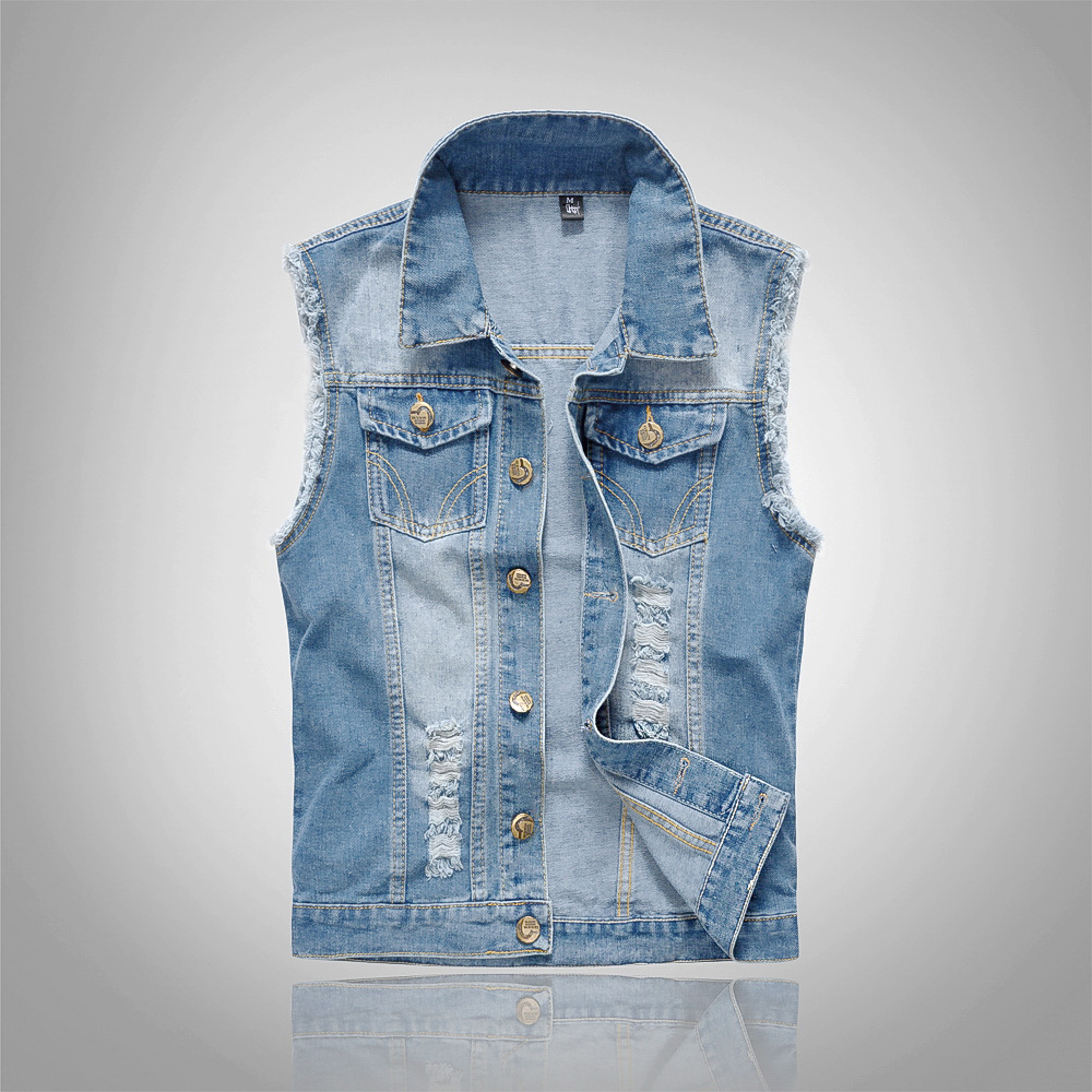 Street Fashion Jacket - Trendy Motorcycle Men's Clothing: Light Blue