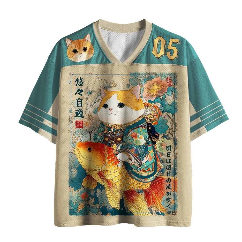 Street Fashion In Japanese - Japanese Harajuku Cartoon Cat Koi 3D