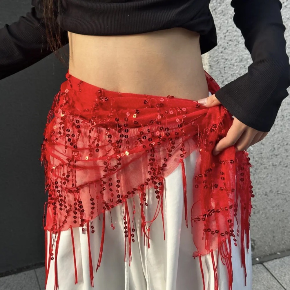 Street Fashion Thailand - Fashion Sequins Belly Dance Belt Jazz