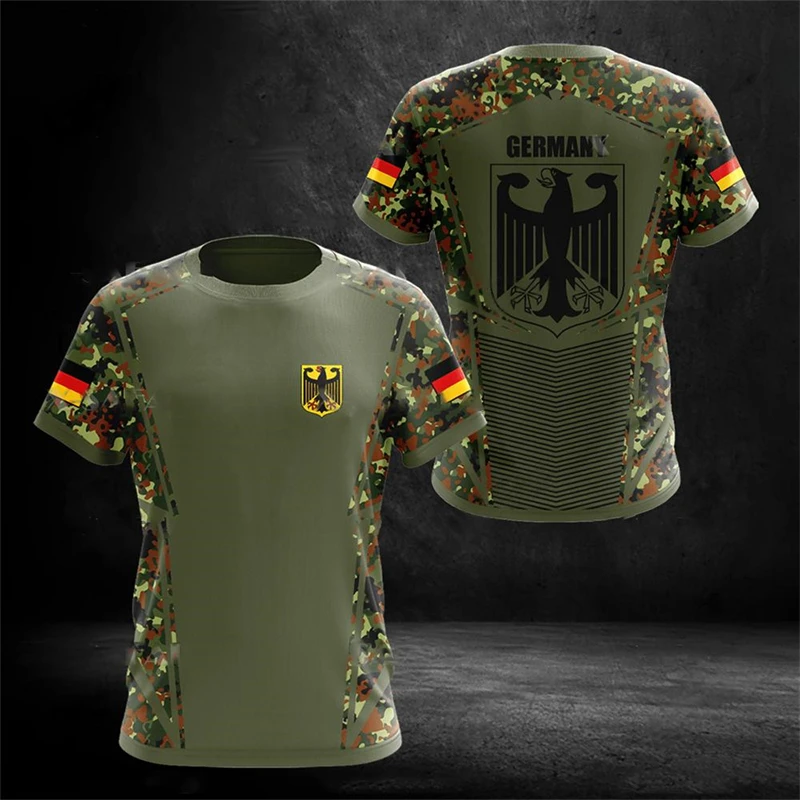 Street Fashion Germany - Unisex Germany Camo T-Shirt, Eagle Flag