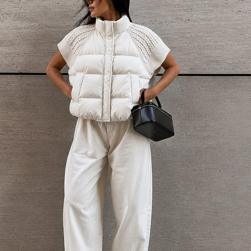 Women's Chic Cropped Puffer Ve - Puffer Vest Padded review and price