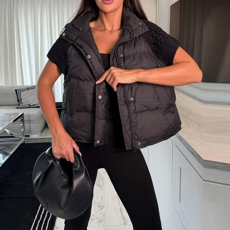 Women's Chic Cropped Puffer Ve - Puffer Vest Padded review and price