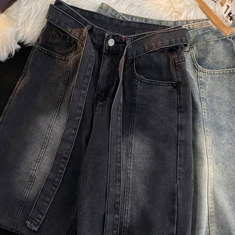 Summer Thin Fringed Denim Shor - Street Fashion In Japanese review and price