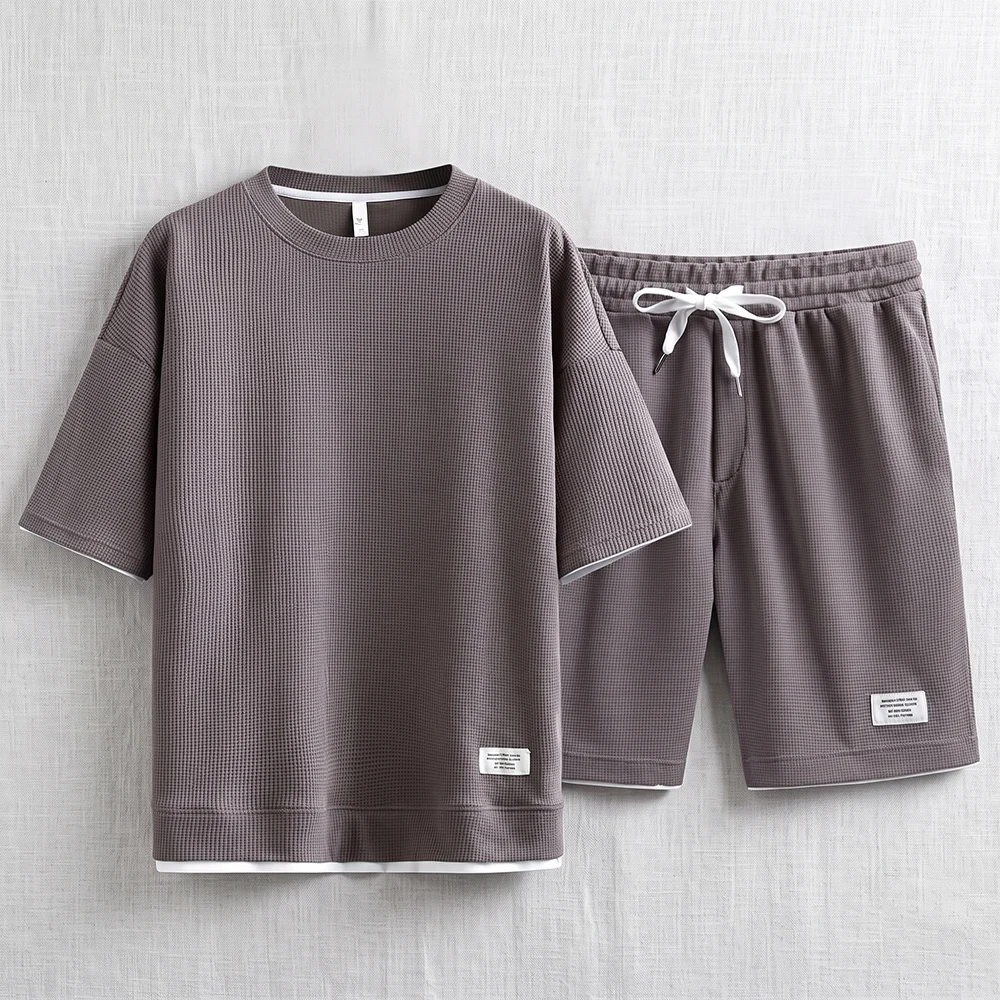 Summer Men's Waffle Knit Track - Street Summer Fashion review and price