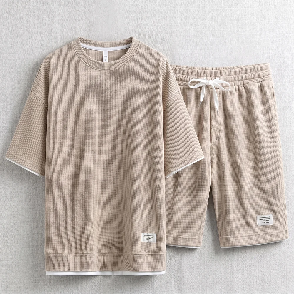Summer Men's Waffle Knit Track - Street Summer Fashion review and price