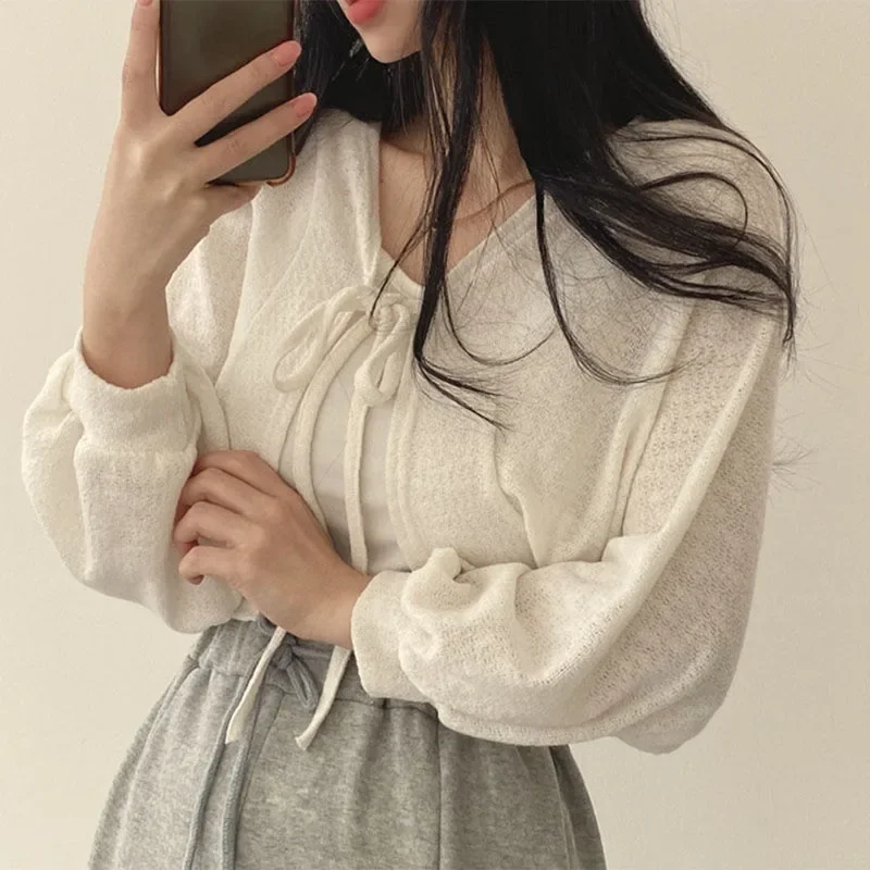 Summer Women Knitted Cardigan  - Korean Street Fashion Female review and price