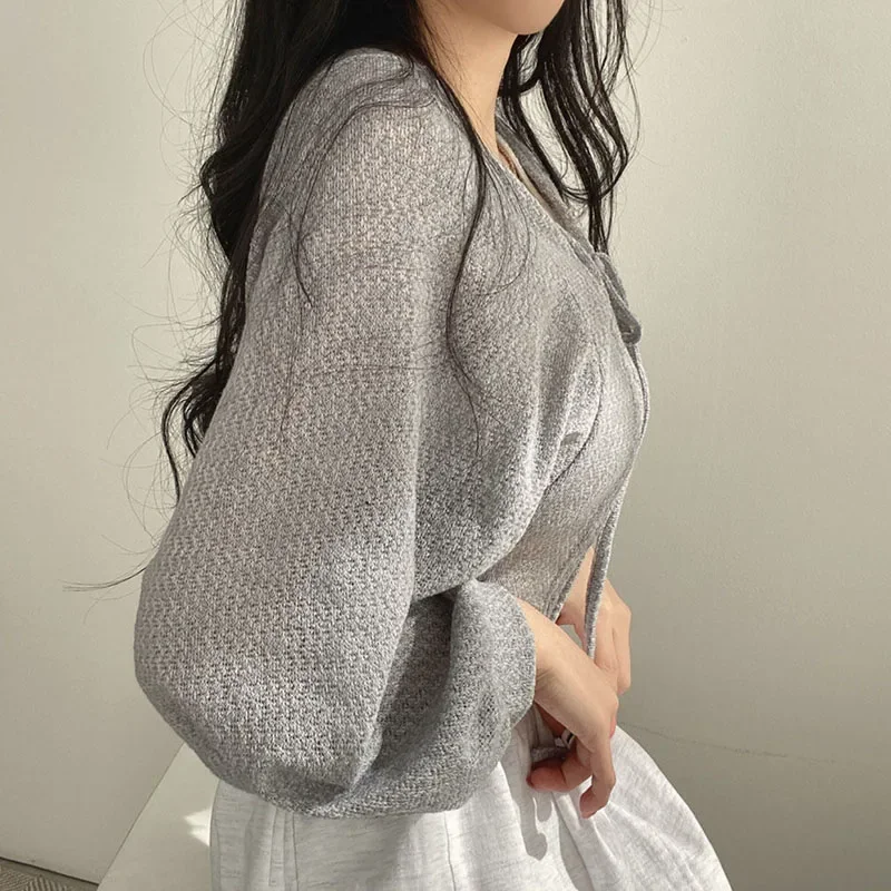 Summer Women Knitted Cardigan  - Korean Street Fashion Female review and price