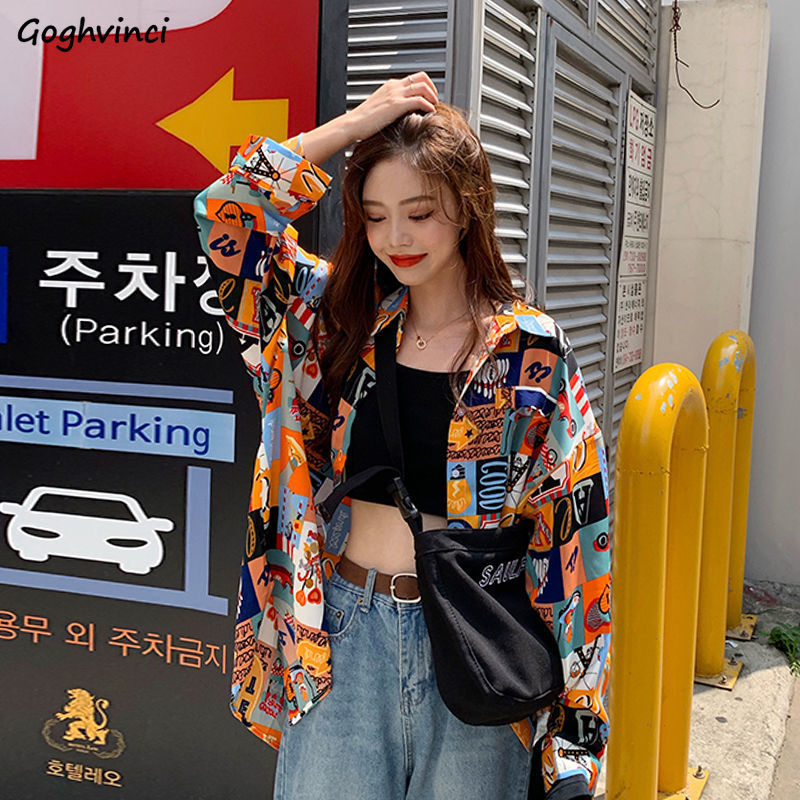 Shirts Women Spring Printed Th - Korean Street Fashion Female review and price