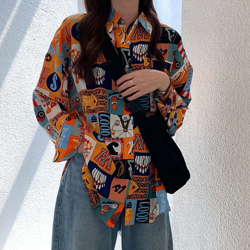 Shirts Women Spring Printed Th - Korean Street Fashion Female review and price