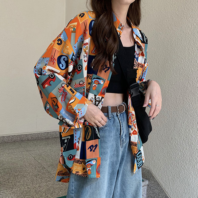 Shirts Women Spring Printed Th - Korean Street Fashion Female review and price