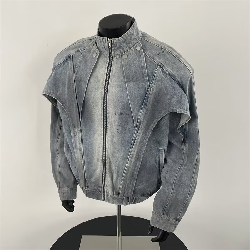 Distressed Dirty Denim Jacket  - Street Fashion Vibes review and price