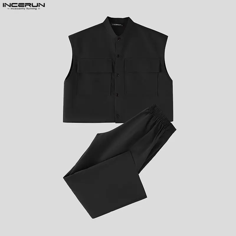 INCERUN Men Sets Solid Sleevel - Street Summer Fashion review and price