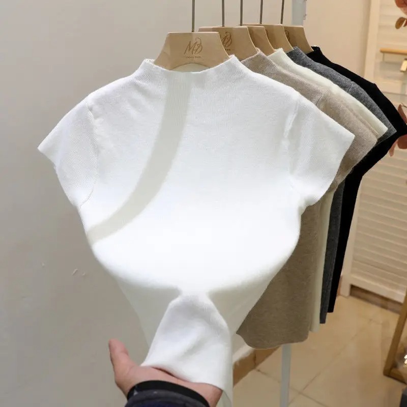 Fashion Basic Half High Neck K - Korean Street Fashion Female review and price