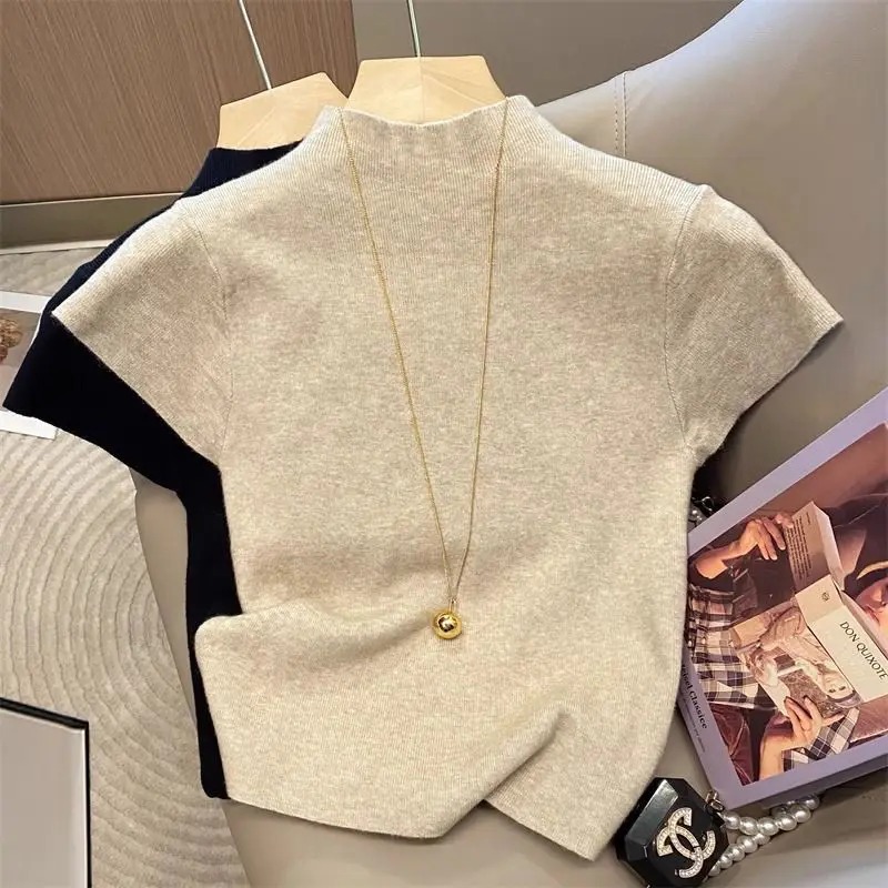 Fashion Basic Half High Neck K - Korean Street Fashion Female review and price
