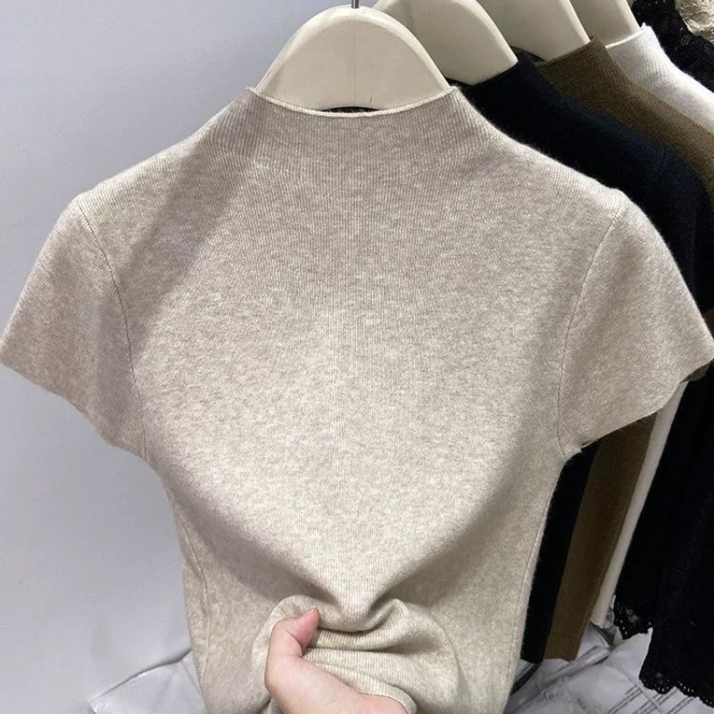 Fashion Basic Half High Neck K - Korean Street Fashion Female review and price