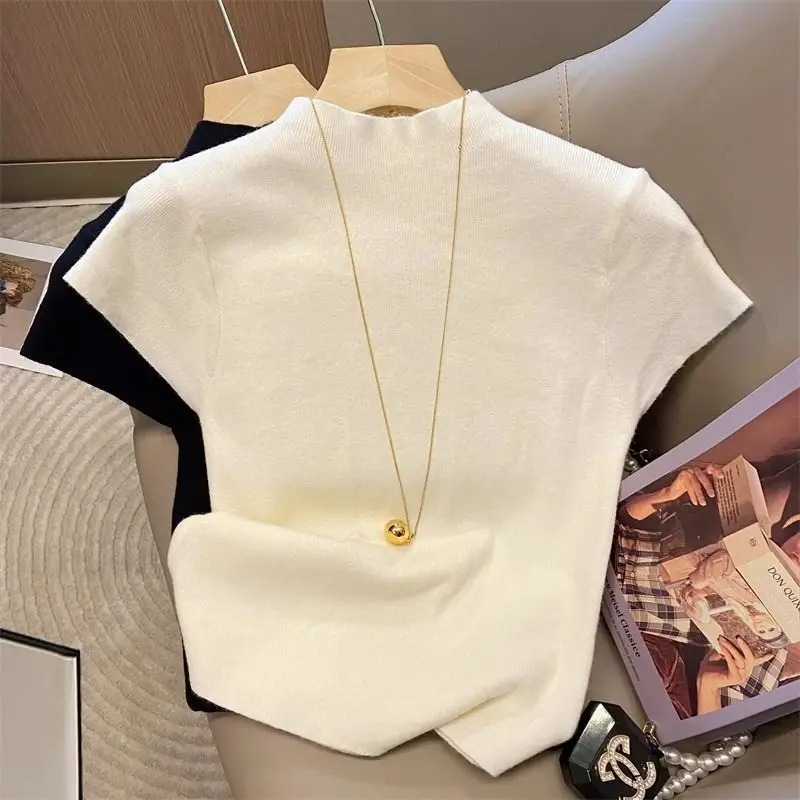 Fashion Basic Half High Neck K - Korean Street Fashion Female review and price