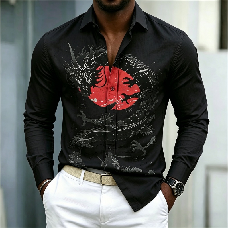 2026 New Men's Shirt White Bla - Street Fashion Men review and price