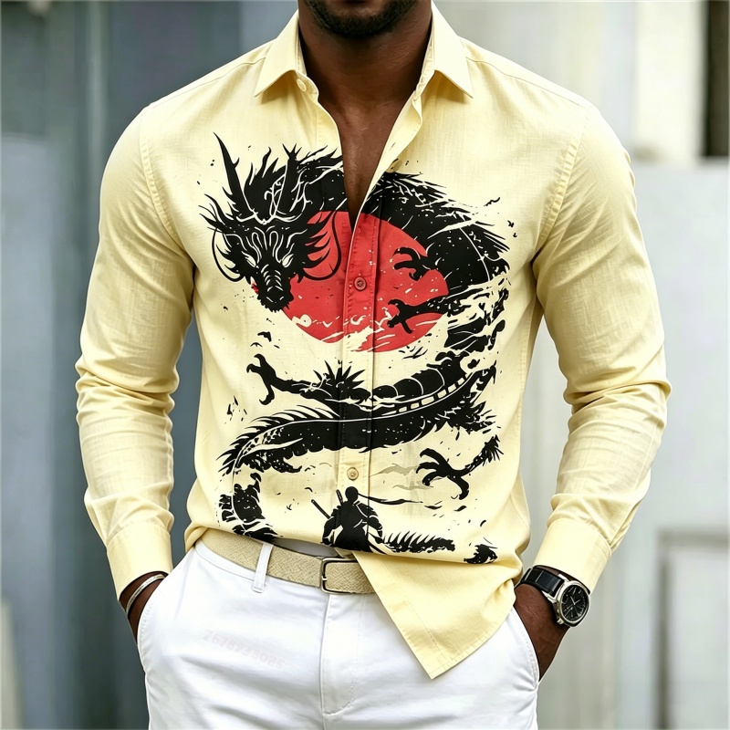 2026 New Men's Shirt White Bla - Street Fashion Men review and price