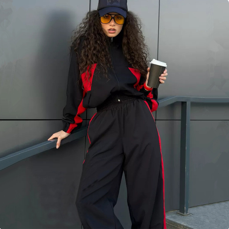 Fashion Color-blocking 2 Pcs S - Street Fashion Jacket review and price