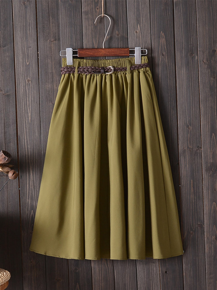 Midi Knee Length Summer Skirt  - Korean Street Fashion Female review and price