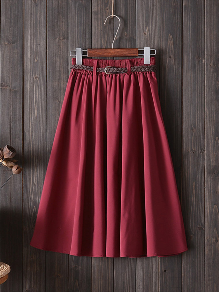 Midi Knee Length Summer Skirt  - Korean Street Fashion Female review and price
