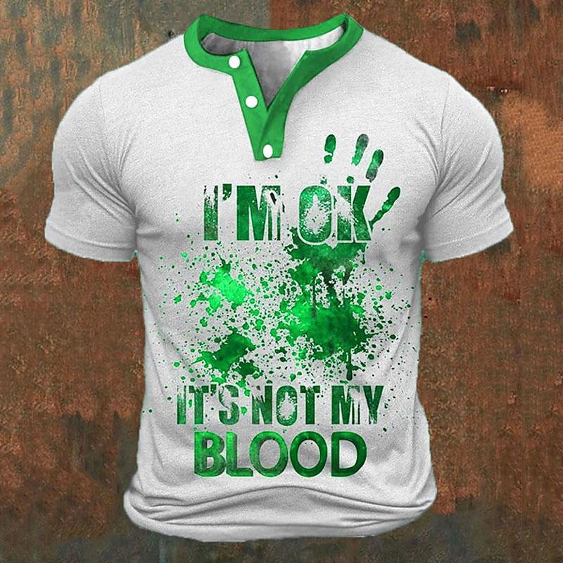 Funny 3D Letter Print Men's He - Street Summer Fashion review and price